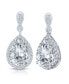 Фото #2 товара Cubic Zirconia Sterling Silver White Gold Plated Pear Shape Drop Earrings