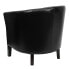 Black Leather Barrel Shaped Guest Chair