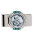 ფოტო #1 პროდუქტის Men's 1943 Lincoln Steel Penny Turquoise Coin Money Clip