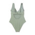 Фото #5 товара Women's Ribbed Plunge Twist-Front One Piece Swimsuit - Shade & Shore Green XS