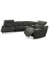 Фото #4 товара Sebaston 5-Pc. Fabric Sectional with 3 Power Motion Recliners and 1 USB Console, Created for Macy's