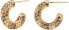 Luxury gold-plated earrings circles with zircons TIGER AR01-291-U