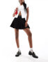 Фото #2 товара ASOS DESIGN pleated twill mini skirt with elastic waist detail in black