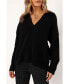 ფოტო #5 პროდუქტის Women's Zala V-neck Collar Knit Sweater