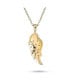 ფოტო #3 პროდუქტის Religious Spiritual CZ Pave Accent Feather Guardian Angel Wing Pendant Necklace For Women Teen .925 Sterling Silver