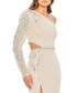 Фото #3 товара Women's Embellished One Sleeve Cut Out Gown