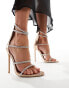 Фото #1 товара Simmi London Wide Fit Elba barely there embellished strap sandal in Rose Gold Snake