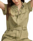 ფოტო #4 პროდუქტის Women's Belted Short-Sleeve Denim Jumpsuit