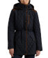 ფოტო #1 პროდუქტის Petite Hooded Quilted Coat