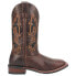 Laredo Lockhart Studded Embroidered Square Toe Cowboy Womens Brown Casual Boots