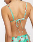 Фото #3 товара Brave Soul square neck strappy bikini top in green check cherry print