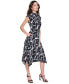 Women's Printed Handkerchief-Hem Midi Dress