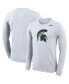 Фото #1 товара Men's White Michigan State Spartans School Logo Legend Performance Long Sleeve T-shirt