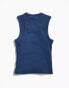 ASOS DESIGN PRIDE genderless ribbed vest in blue with front embroidery