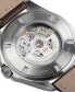 ფოტო #5 პროდუქტის Men's Swiss Automatic Khaki Aviation Day Date Brown Leather Strap Watch 42mm
