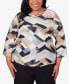 ფოტო #1 პროდუქტის Plus Size Classic Abstract Chevron Top