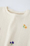 Pointelle t-shirt with embroidered flowers
