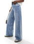 Object western detail straight leg jeans in medium blue