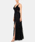 ფოტო #3 პროდუქტის Petite Sleeveless Floral-Textured Gown