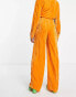 Фото #4 товара In The Style Tall exclusive velvet wide leg trouser co-ord in ochre