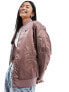 Nike reversible varsity bomber jacket in smokey mauve