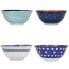 KITCHENCRAFT Blues Design Set 4 Bowls