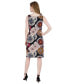 Petite Round-Neck Printed Sarong-Style Dress