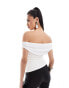 Simmi slinky bardot foldover top in white