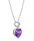 ფოტო #2 პროდუქტის Amethyst (1-3/4 ct. t.w.) & Diamond (1/20 ct. t.w.) Heart 18" Pendant Necklace in 10k White Gold
