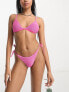 Фото #1 товара Free Society crinkle tie side bikini bottom in flirty pink