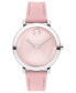 ფოტო #1 პროდუქტის Women's Swiss Bold Evolution 2.0 Pink Leather Strap Watch 34mm