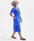 Фото #2 товара Women's V-Neck Ruched-Sleeve Dress, Created for Macy's