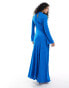 Daska high neck maxi dress in cobalt