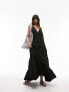 Фото #1 товара Topshop tiered poplin oversized maxi dress in black