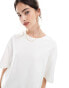 Фото #3 товара Stradivarius oversized heavy cotton t-shirt in white