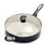 Фото #1 товара GreenPan Rio 5qt Ceramic Non-Stick Covered Saute Pan with Helper Handle Black