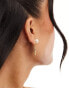 DesignB London pearl drop stud earrings in gold