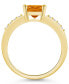 Фото #3 товара Citrine and Diamond Ring (2 ct.t.w and 1/8 ct.t.w) 14K Yellow Gold