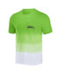 Фото #3 товара Men's NFL x Darius Rucker Collection by Neon Green and White Seattle Seahawks Dip Dye Pocket T-shirt