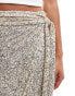 Never Fully Dressed Jaspre embellished midi skirt in silver