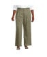 Plus Size High Rise Crisp Poplin Chino Wide Leg Pants