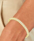 ფოტო #2 პროდუქტის Cubic Zirconia Round & Baguette Mini Clusters Tennis Bracelet in 14k Gold-Plated Sterling Silver
