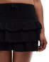 Фото #5 товара Miss Selfridge tiered mini skirt in black