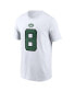 Men's Aaron Rodgers White New York Jets Player Name and Number T-shirt