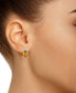 ფოტო #2 პროდუქტის Citrine (3-1/5 ct. t.w.) and Diamond (1/5 ct. t.w.) Stud Earrings in 14K White Gold