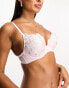 New Look embroidered push up bra in light pink