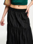 Фото #2 товара COLLUSION tiered maxi skirt in black