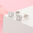 Charming stud earrings with zircons E000143