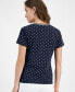 Фото #2 товара Women's Dot-Print V-Neck Short-Sleeve Top