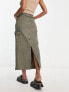 Фото #2 товара Reclaimed Vintage denim maxi cargo skirt in y2k blue wash